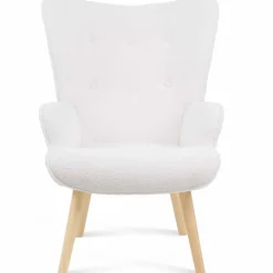 IDMarket Fauteuil bouclette blanche style scandinave* Collection Agencement Magasin|Collection Scandinave