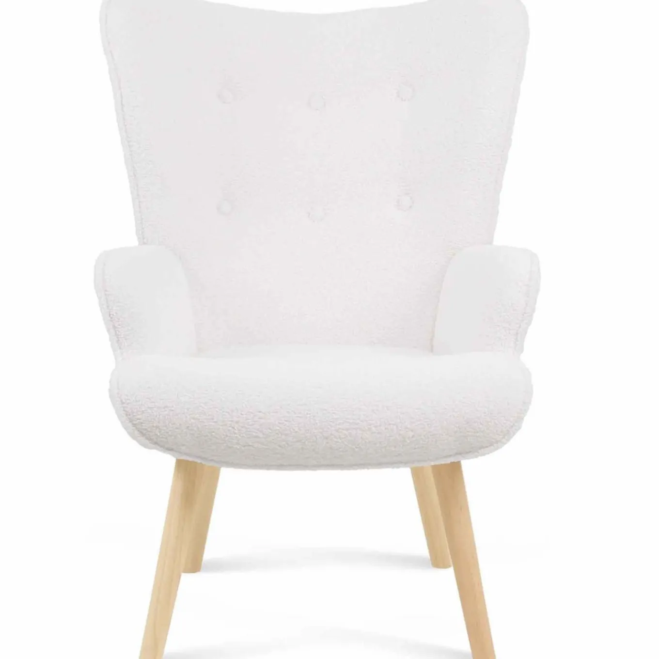 IDMarket Fauteuil bouclette blanche style scandinave* Collection Agencement Magasin|Collection Scandinave
