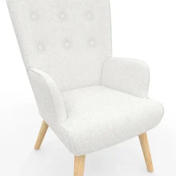 IDMarket Fauteuil bouclette blanche style scandinave* Collection Agencement Magasin|Collection Scandinave