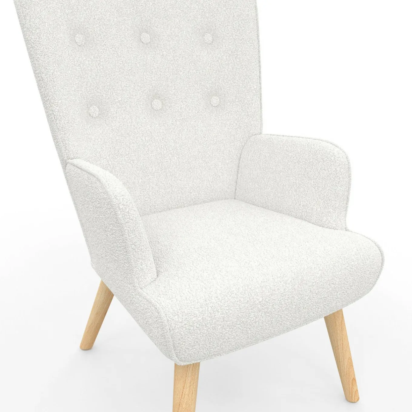 IDMarket Fauteuil bouclette blanche style scandinave* Collection Agencement Magasin|Collection Scandinave