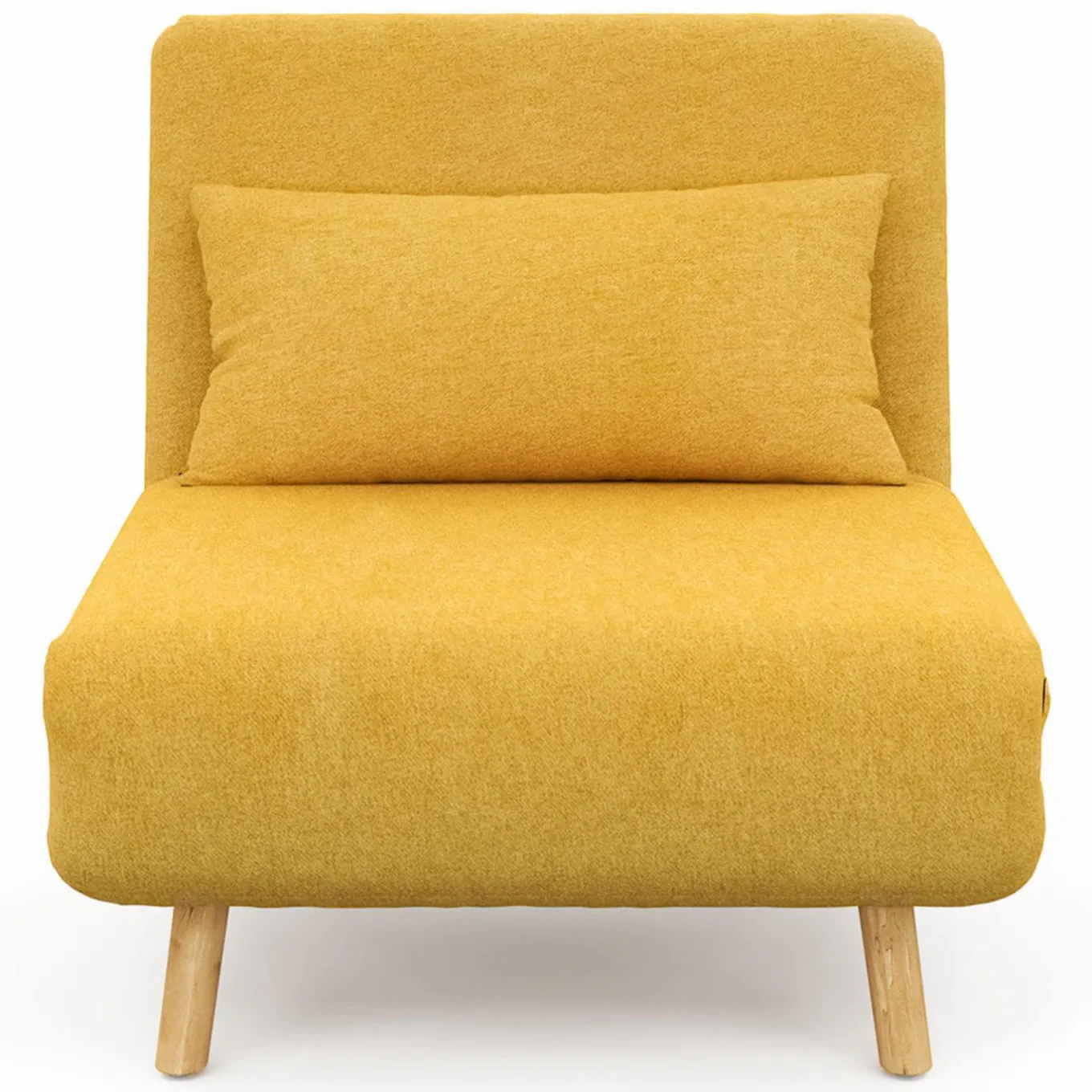 IDMarket Fauteuil convertible en lit 80x190cm tissu jaune* Collection Scandinave|Fauteuils