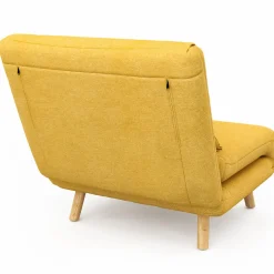IDMarket Fauteuil convertible en lit 80x190cm tissu jaune* Collection Scandinave|Fauteuils