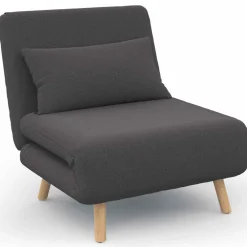 IDMarket Fauteuil convertible en lit 1 place gris anthracite* Collection Scandinave|Fauteuils