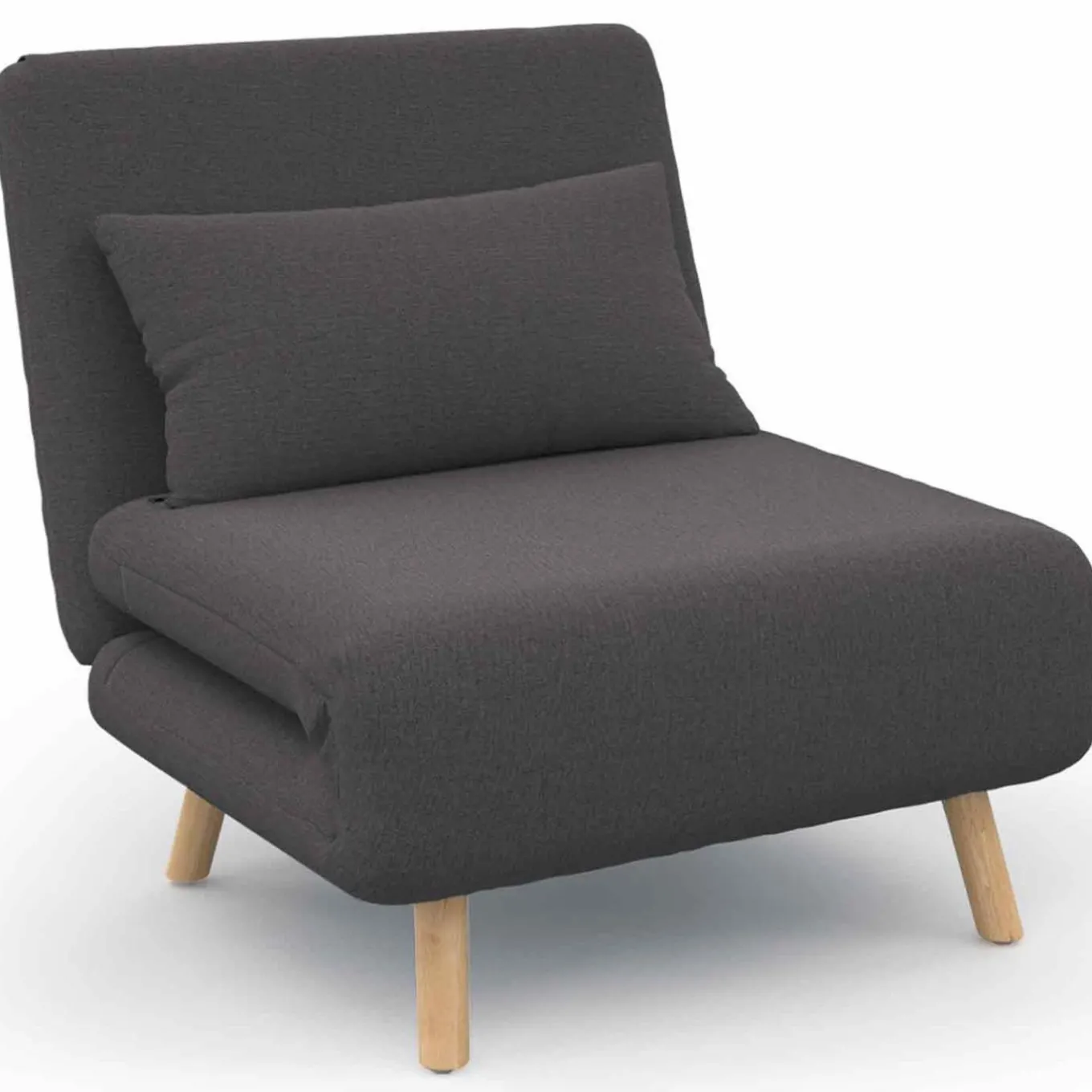 IDMarket Fauteuil convertible en lit 1 place gris anthracite* Collection Scandinave|Fauteuils