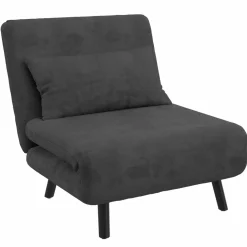 IDMarket Fauteuil convertible en lit 1 place velours gris anthracite* Fauteuils