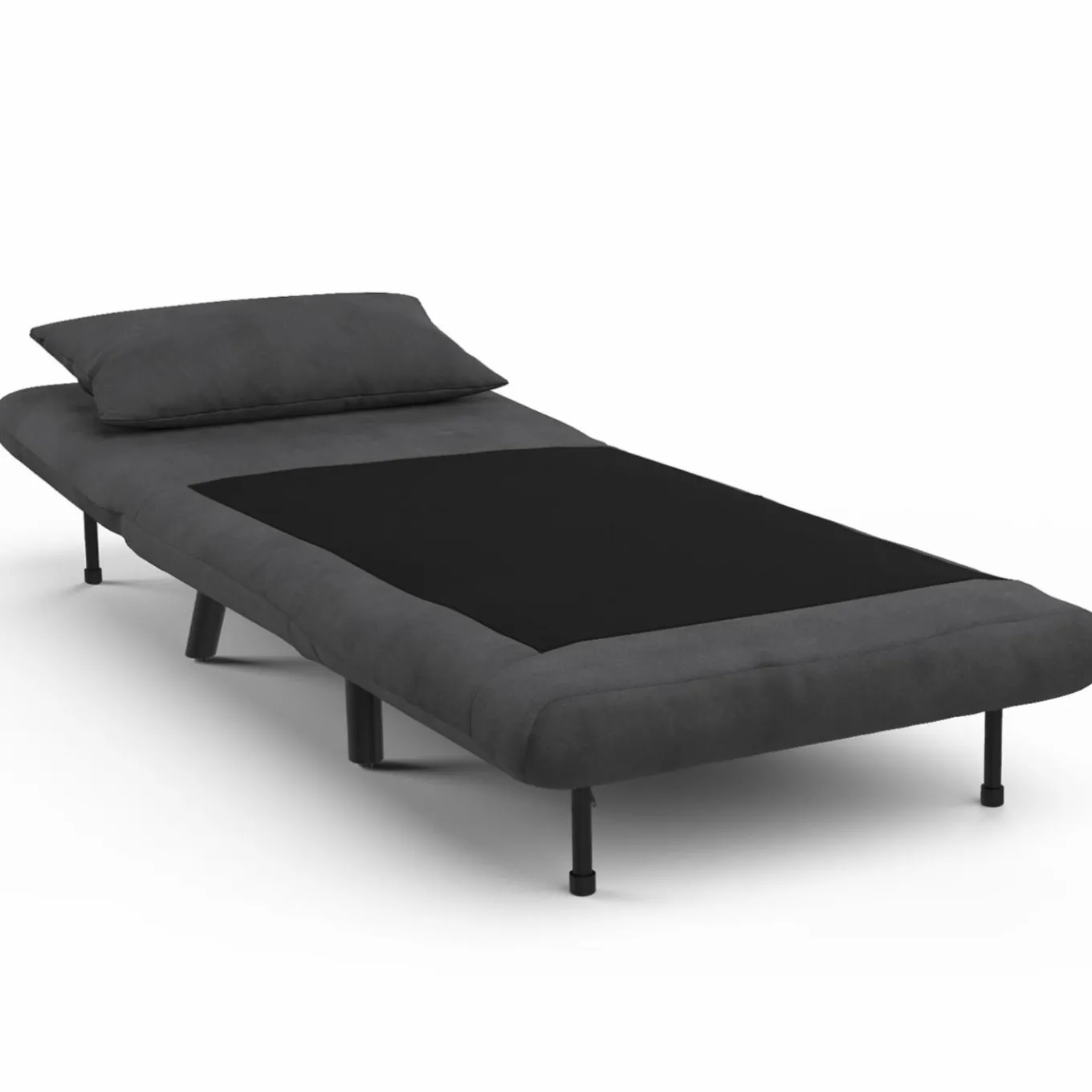 IDMarket Fauteuil convertible en lit 1 place velours gris anthracite* Fauteuils