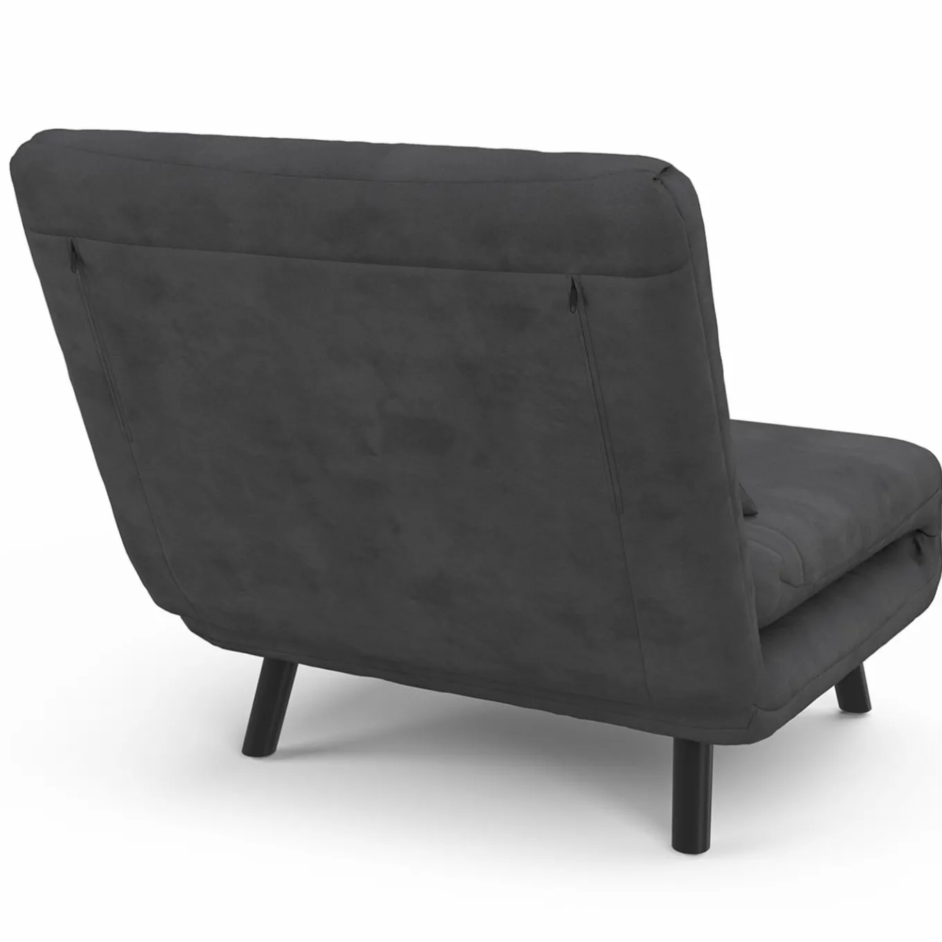 IDMarket Fauteuil convertible en lit 1 place velours gris anthracite* Fauteuils