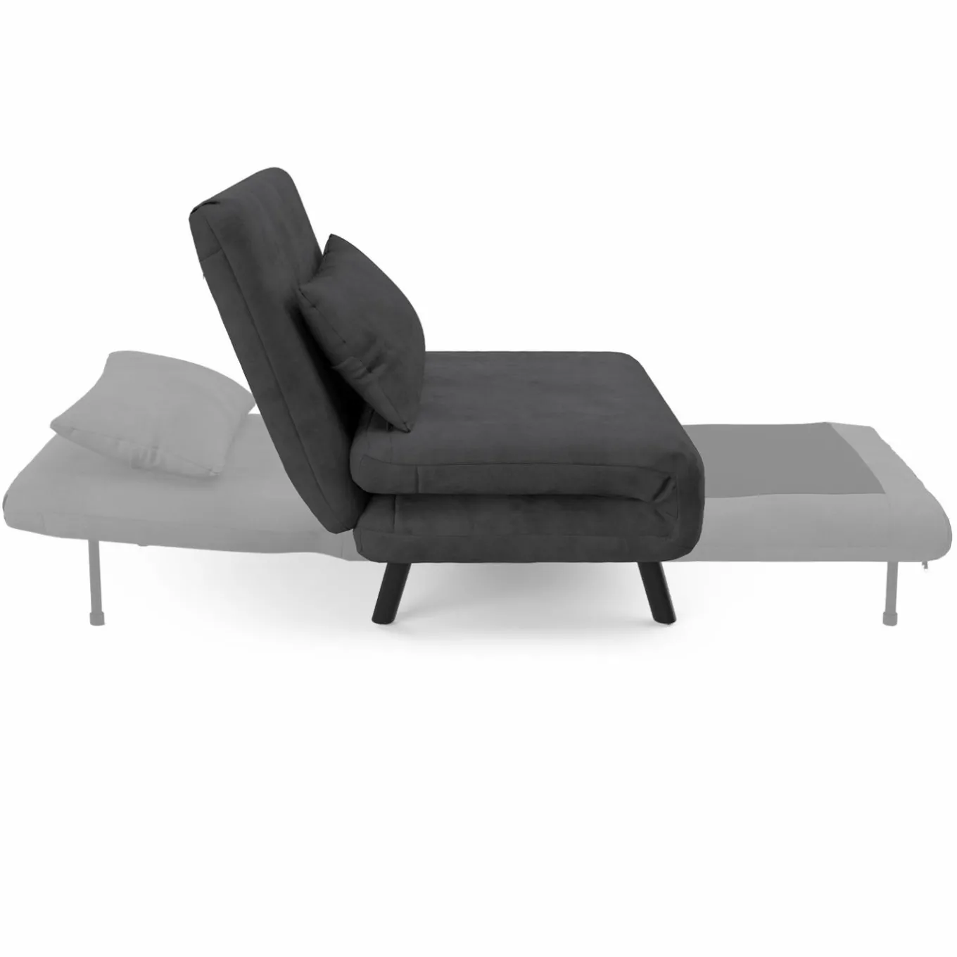 IDMarket Fauteuil convertible en lit 1 place velours gris anthracite* Fauteuils