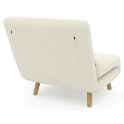 IDMarket Fauteuil convertible en lit d'appoint 1 place 80x190 cm bouclette blanc* Collection Scandinave|Fauteuils