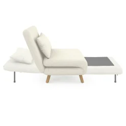 IDMarket Fauteuil convertible en lit d'appoint 1 place 80x190 cm bouclette blanc* Collection Scandinave|Fauteuils