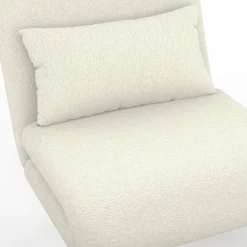 IDMarket Fauteuil convertible en lit d'appoint 1 place 80x190 cm bouclette blanc* Collection Scandinave|Fauteuils