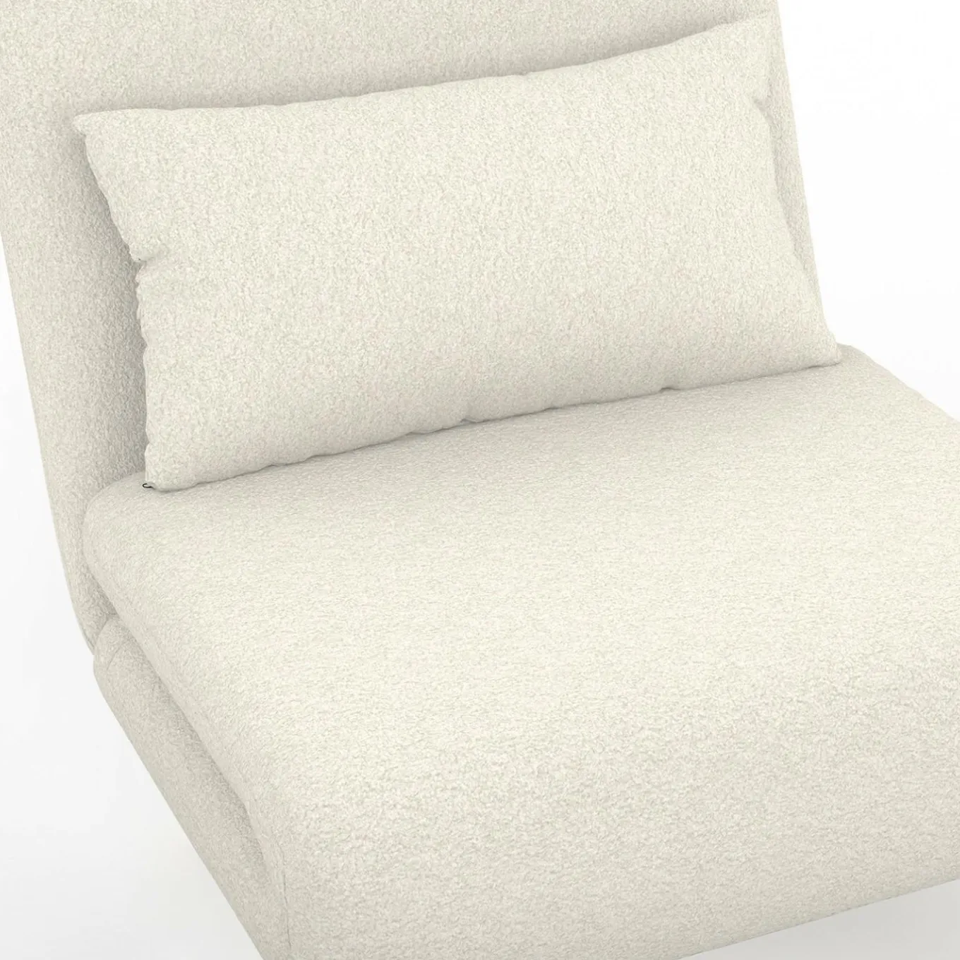 IDMarket Fauteuil convertible en lit d'appoint 1 place 80x190 cm bouclette blanc* Collection Scandinave|Fauteuils