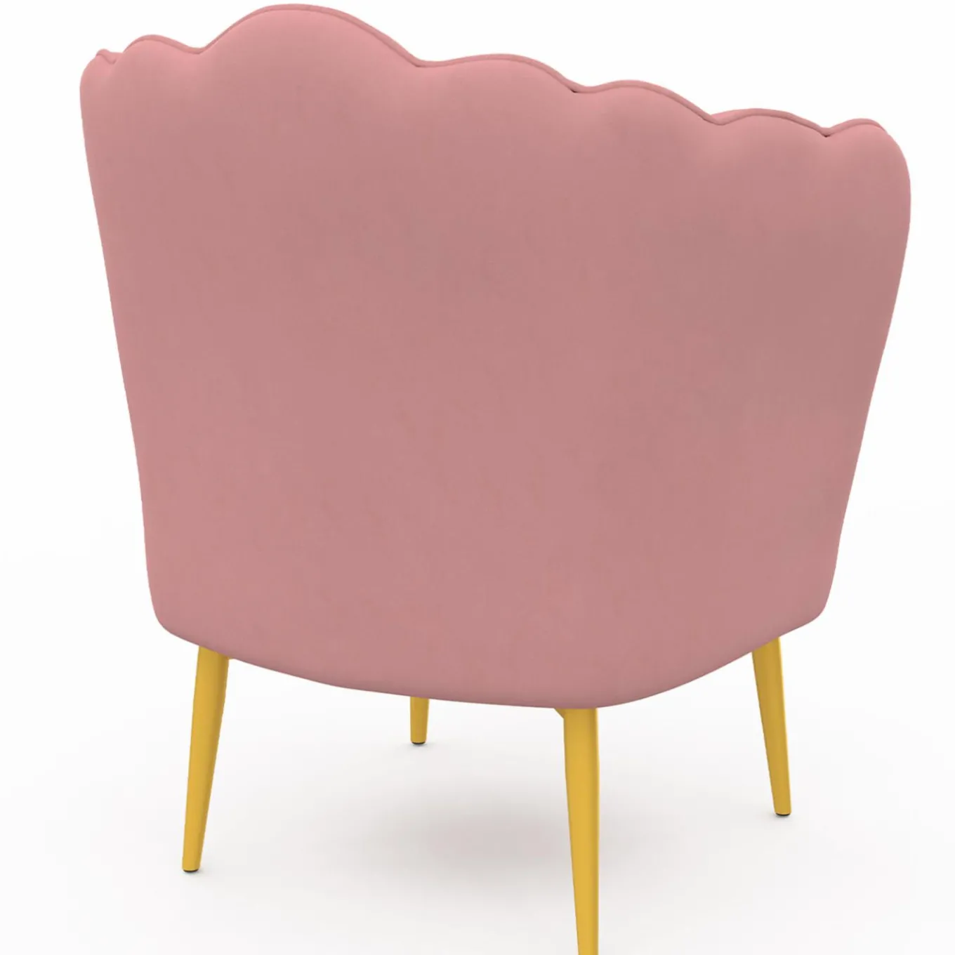 IDMarket Fauteuil coquillage rose en velours pieds dorés* Collection Agencement Magasin|Collection Vintage
