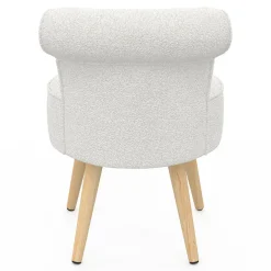 IDMarket Fauteuil crapaud en tissu bouclette blanc* Collection Scandinave|Fauteuils