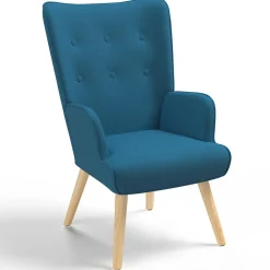 IDMarket Fauteuil design scandinave bleu canard* Collection Agencement Magasin|Collection Scandinave