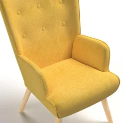IDMarket Fauteuil design scandinave jaune moutarde* Collection Scandinave|Collection Agencement Magasin