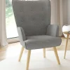 IDMarket Fauteuil design scandinave gris clair* Collection Agencement Magasin|Collection Scandinave