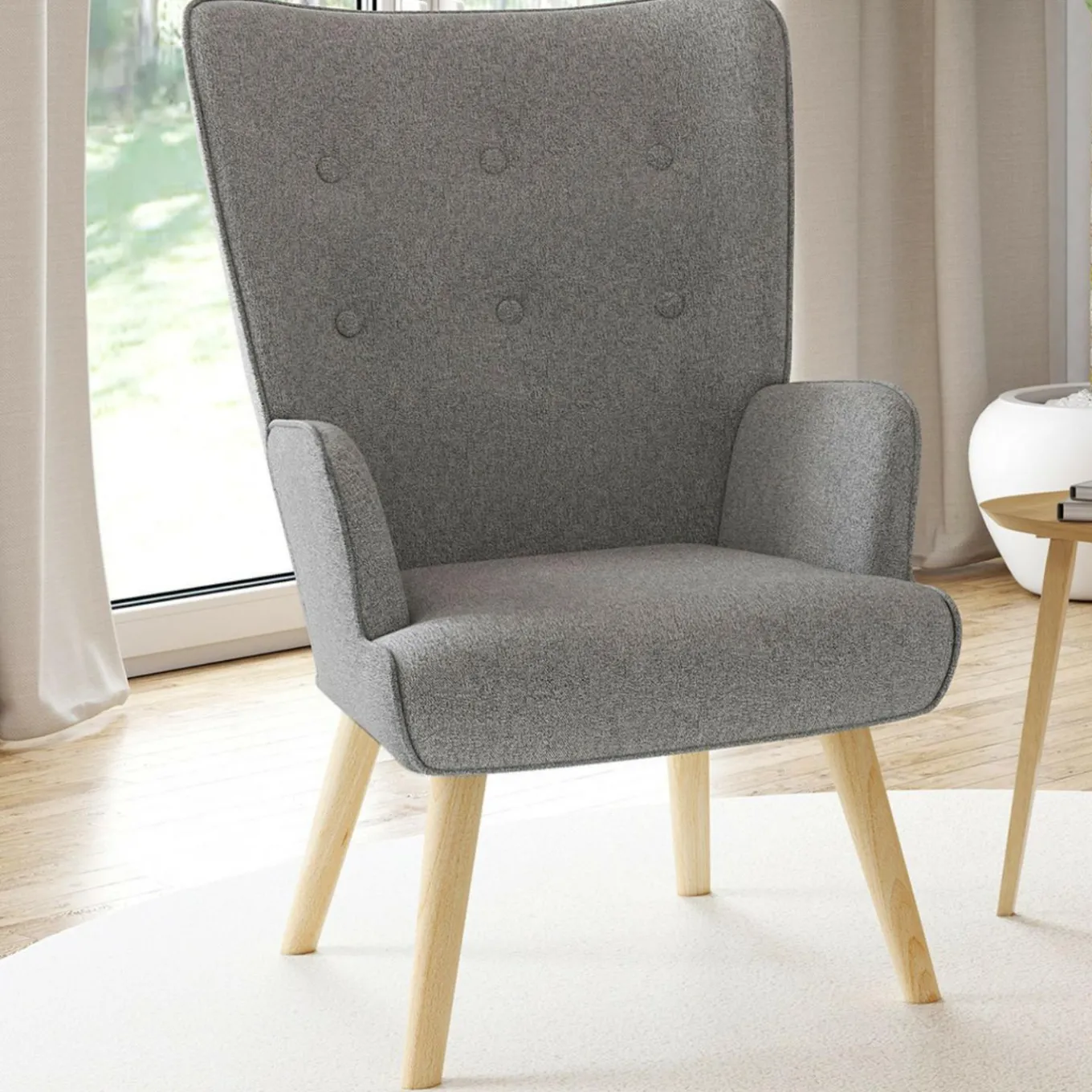 IDMarket Fauteuil design scandinave gris clair* Collection Agencement Magasin|Collection Scandinave