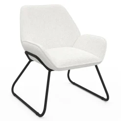 IDMarket Fauteuil en tissu bouclette et pieds métal noirs* Collection Moderne|Fauteuils