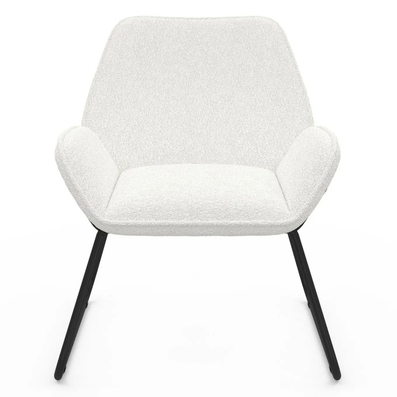 IDMarket Fauteuil en tissu bouclette et pieds métal noirs* Collection Moderne|Fauteuils
