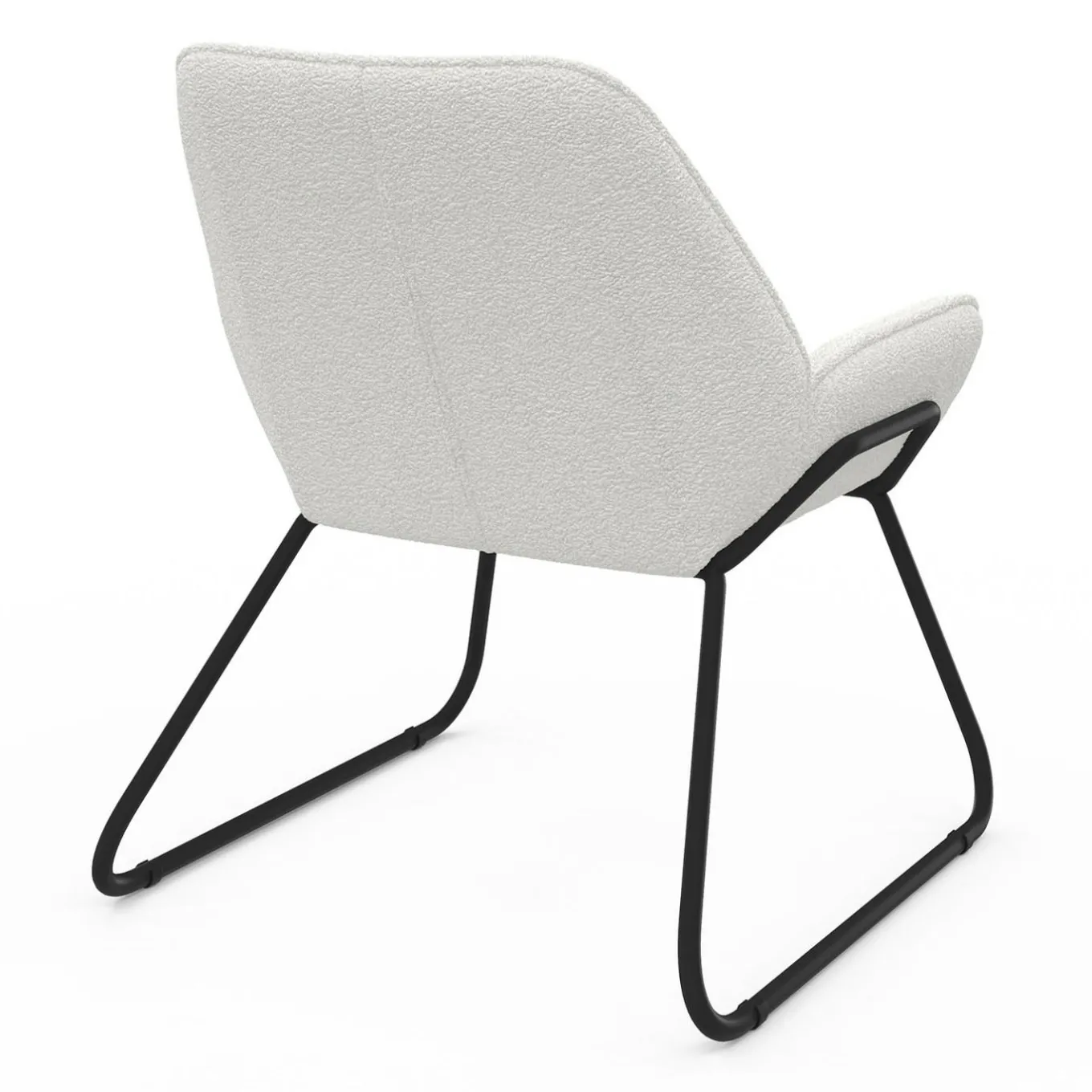 IDMarket Fauteuil en tissu bouclette et pieds métal noirs* Collection Moderne|Fauteuils