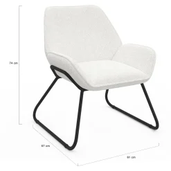 IDMarket Fauteuil en tissu bouclette et pieds métal noirs* Collection Moderne|Fauteuils