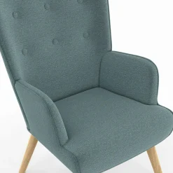 IDMarket Fauteuil en tissu vert eucalyptus scandinave* Fauteuils