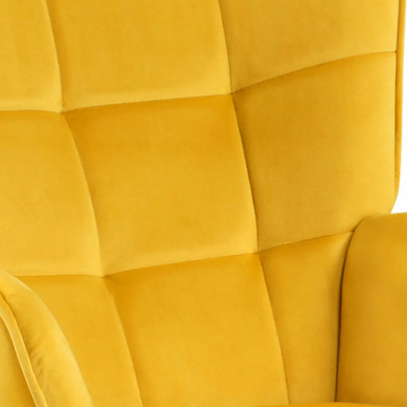 IDMarket Fauteuil en velours jaune style scandinave* Collection Vintage|Collection Scandinave