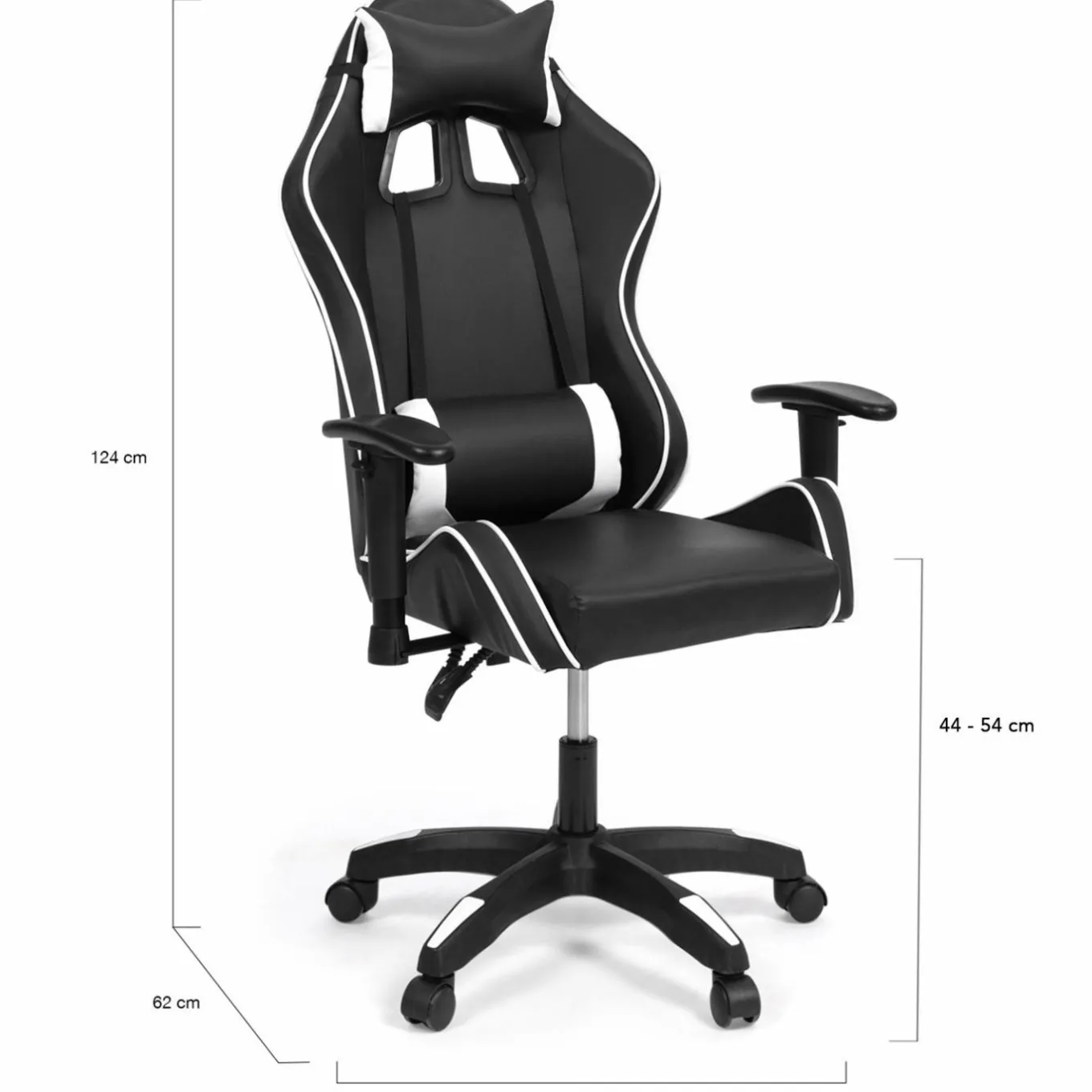 IDMarket Fauteuil gamer noir et blanc réglable et inclinable accoudoirs pivotants* Collection Télétravail|Chaises De Bureau Et Accessoires