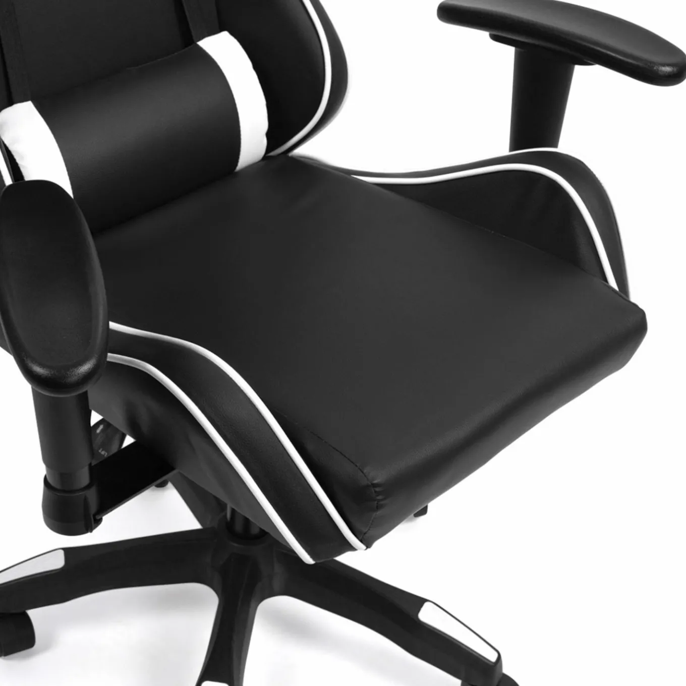IDMarket Fauteuil gamer noir et blanc réglable et inclinable accoudoirs pivotants* Collection Télétravail|Chaises De Bureau Et Accessoires