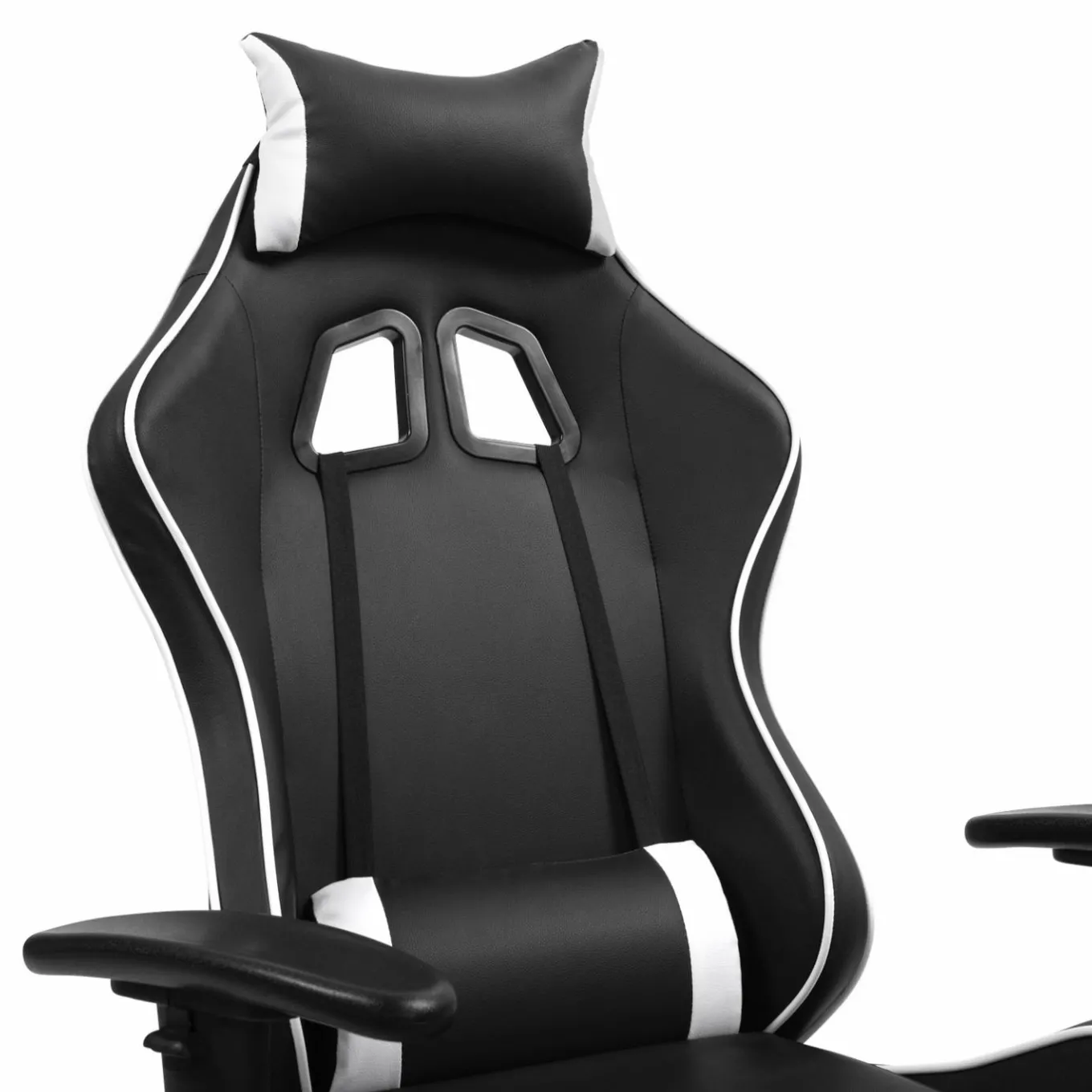 IDMarket Fauteuil gamer noir et blanc réglable et inclinable accoudoirs pivotants* Collection Télétravail|Chaises De Bureau Et Accessoires