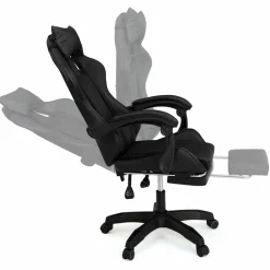IDMarket Fauteuil gamer noir réglable et inclinable avec repose pied* Collection Télétravail|Chaises De Bureau Et Accessoires