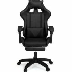 IDMarket Fauteuil gamer noir réglable et inclinable avec repose pied* Collection Télétravail|Chaises De Bureau Et Accessoires