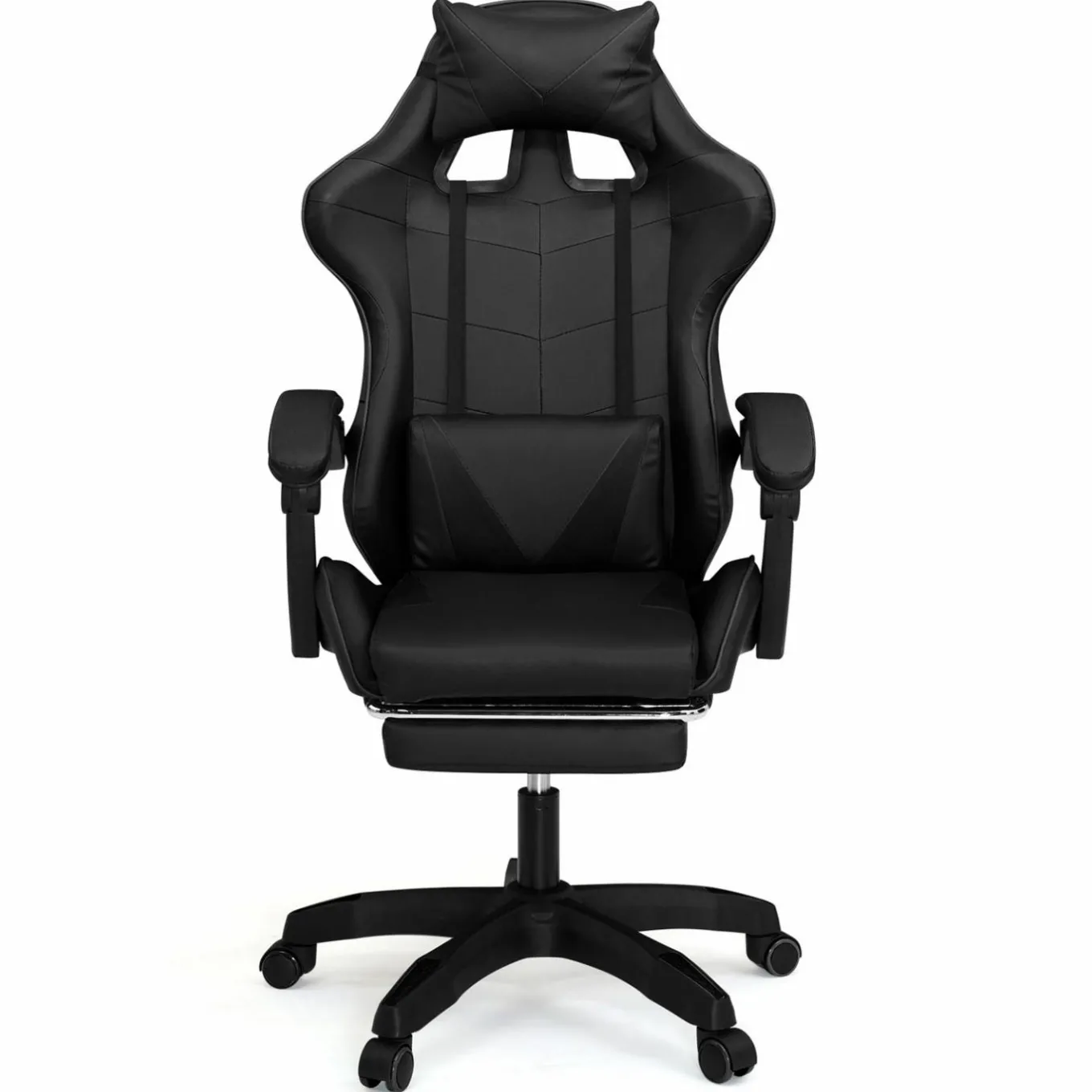 IDMarket Fauteuil gamer noir réglable et inclinable avec repose pied* Collection Télétravail|Chaises De Bureau Et Accessoires