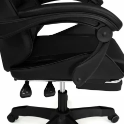 IDMarket Fauteuil gamer noir réglable et inclinable avec repose pied* Collection Télétravail|Chaises De Bureau Et Accessoires