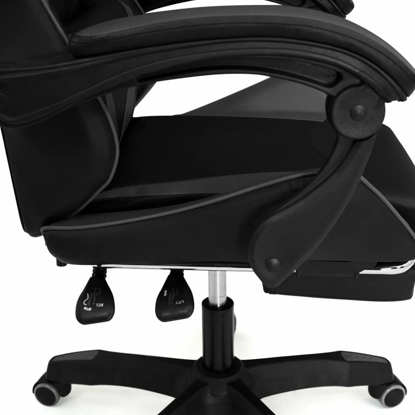 IDMarket Fauteuil gamer réglable et inclinable avec repose-pied et coussins noir et gris* Collection Télétravail|Chaises De Bureau Et Accessoires