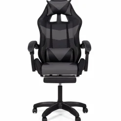 IDMarket Fauteuil gaming LED noir et gris avec repose-pied, coussin tête + lombaire* Collection Télétravail|Chaises De Bureau Et Accessoires
