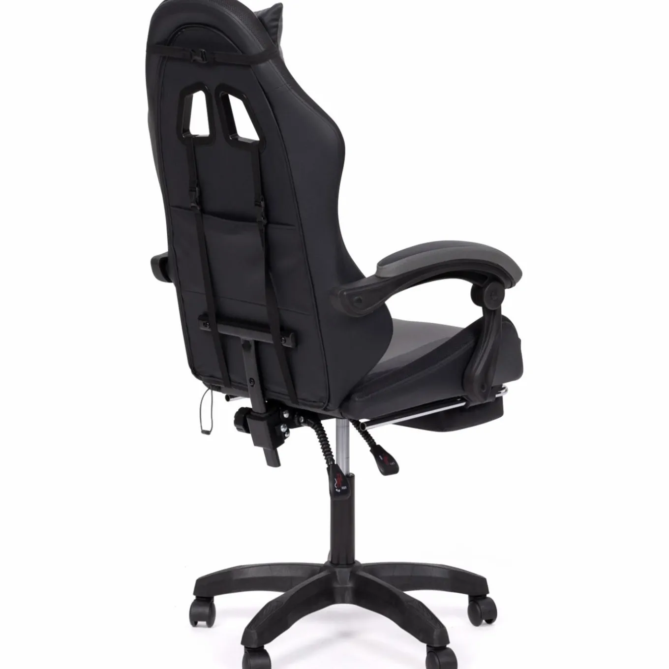 IDMarket Fauteuil gaming LED noir et gris avec repose-pied, coussin tête + lombaire* Collection Télétravail|Chaises De Bureau Et Accessoires