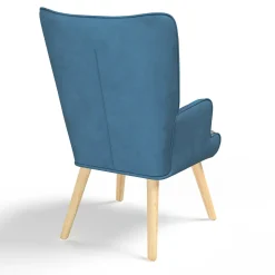 IDMarket Fauteuil patchwork bleu style scandinave* Collection Agencement Magasin|Collection Scandinave