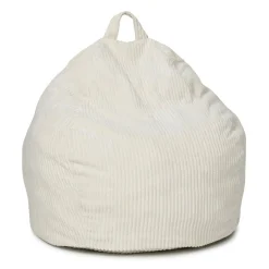 IDMarket Fauteuil poire gros pouf en velours côtelé beige* Fauteuils