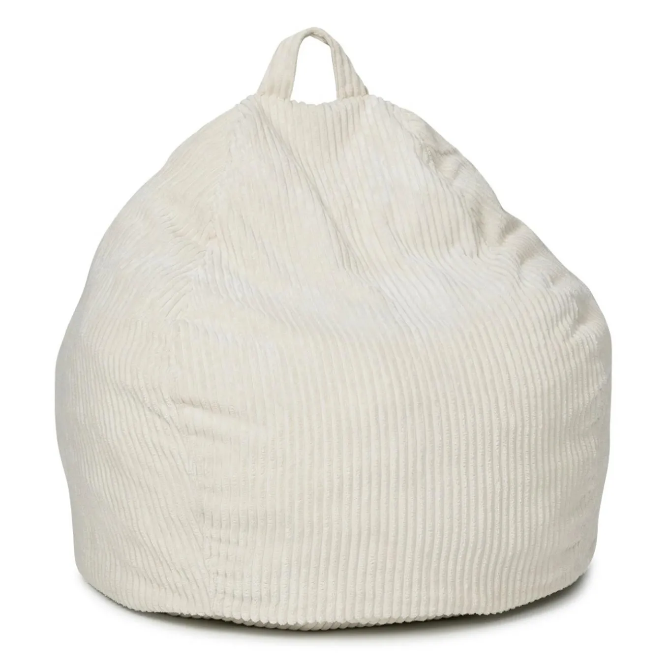 IDMarket Fauteuil poire gros pouf en velours côtelé beige* Fauteuils