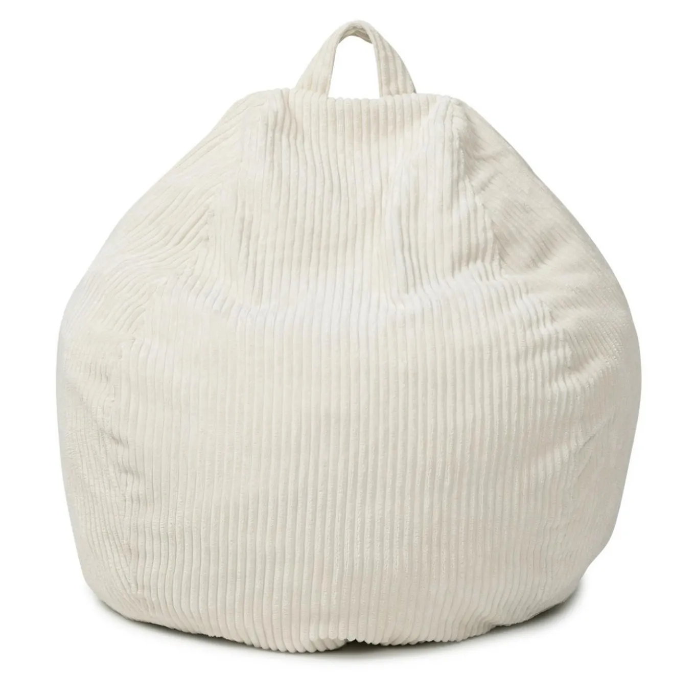 IDMarket Fauteuil poire gros pouf en velours côtelé beige* Fauteuils