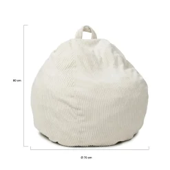 IDMarket Fauteuil poire gros pouf en velours côtelé beige* Fauteuils