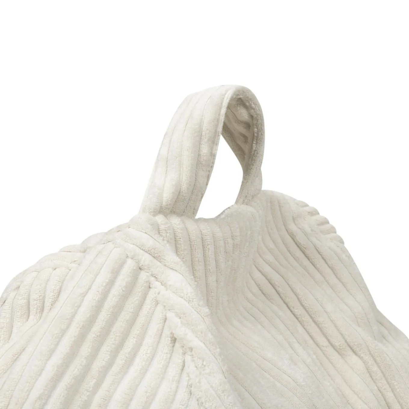 IDMarket Fauteuil poire gros pouf en velours côtelé beige* Fauteuils