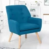 IDMarket Fauteuil scandinave bleu canard* Collection Agencement Magasin|Collection Scandinave