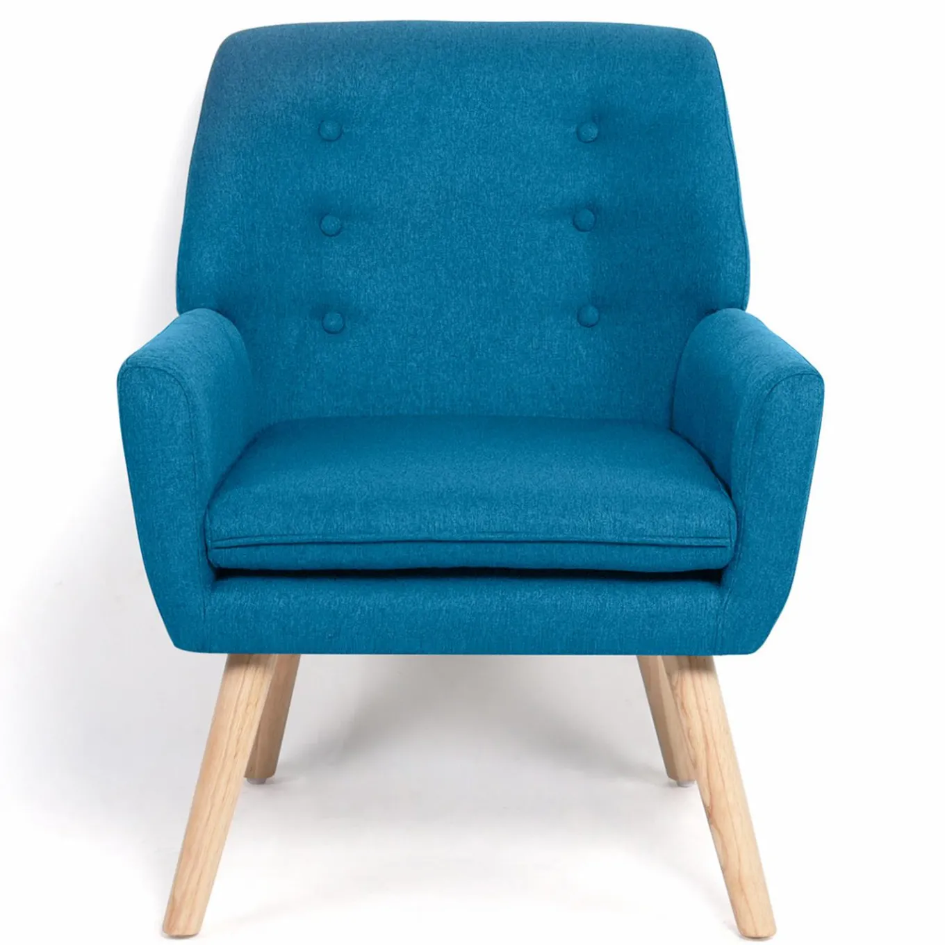 IDMarket Fauteuil scandinave bleu canard* Collection Agencement Magasin|Collection Scandinave