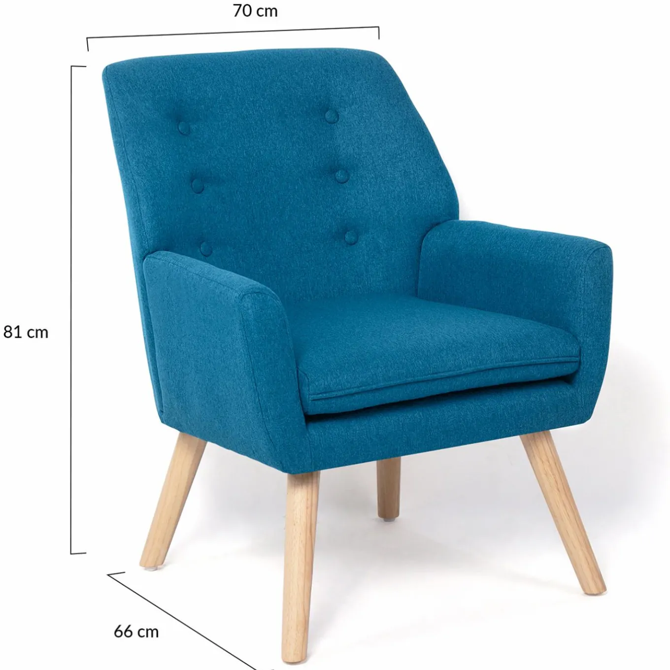 IDMarket Fauteuil scandinave bleu canard* Collection Agencement Magasin|Collection Scandinave
