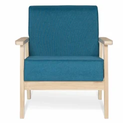 IDMarket Fauteuil scandinave bois bleu canard* Collection Agencement Magasin|Collection Scandinave