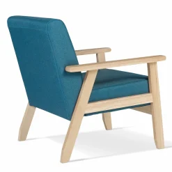 IDMarket Fauteuil scandinave bois bleu canard* Collection Agencement Magasin|Collection Scandinave