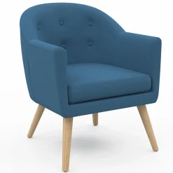 IDMarket Fauteuil scandinave cabriolet bleu* Fauteuils